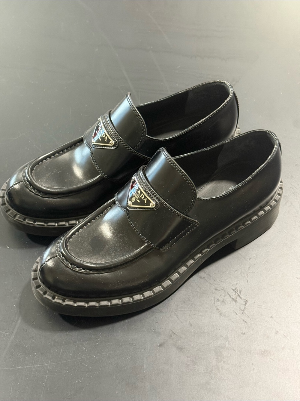 Prada Black Patent Leather Loafers